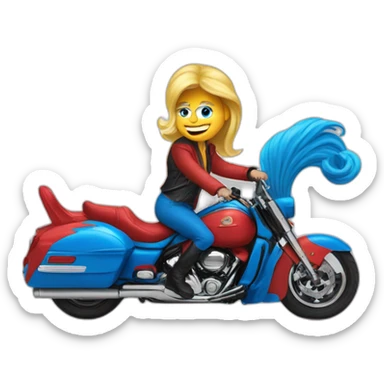 trump rides a smurfette sticker