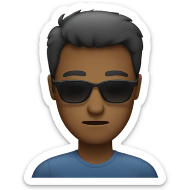 Person with sunglasses frowning sticker