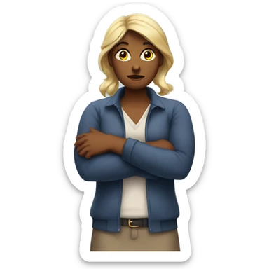 Lady crossed arms upset sticker
