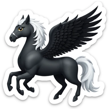 A black Pegasus sticker