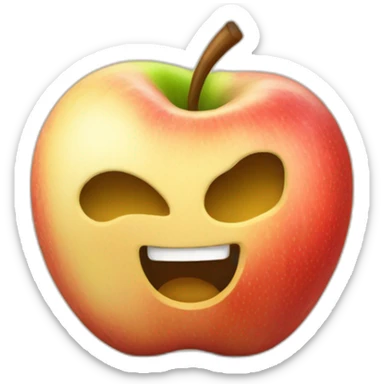 Chat qui mange une pomme sticker