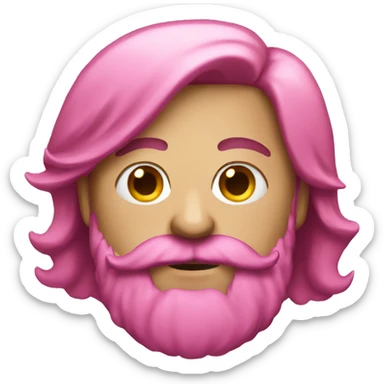 A pink beard  sticker