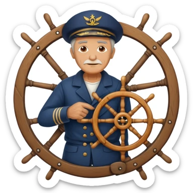 old sailor with a ship wheel sticker