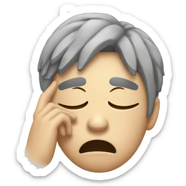 Headache crying sticker