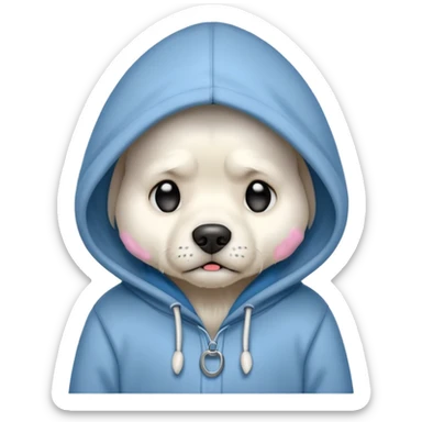 White dog weeping a Hoddie  sticker