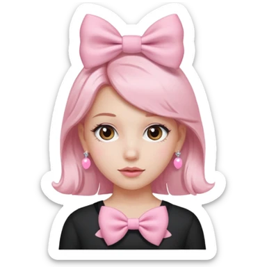 Aesthetic girl with light pink accessories  sticker