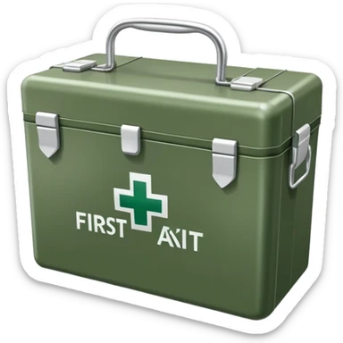 box with military medical supplies sticker