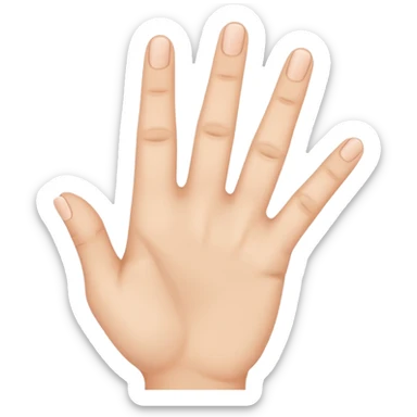 hand showing number four with fingers sticker