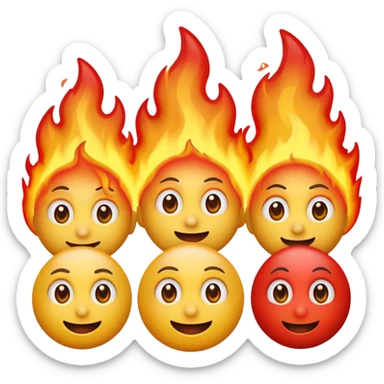 happy emoji + hot emoji + zany face + unamused sticker