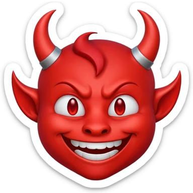 smiling devil emoji with tonue out sticker