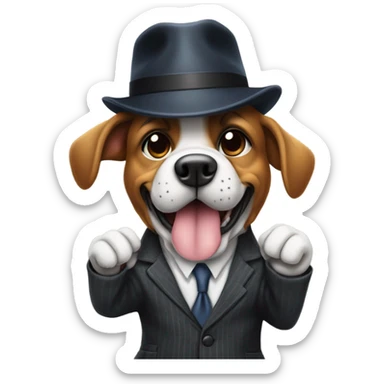 gangster dog saluting  sticker