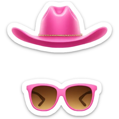 Pink sunglasses and cowgirl hat sticker