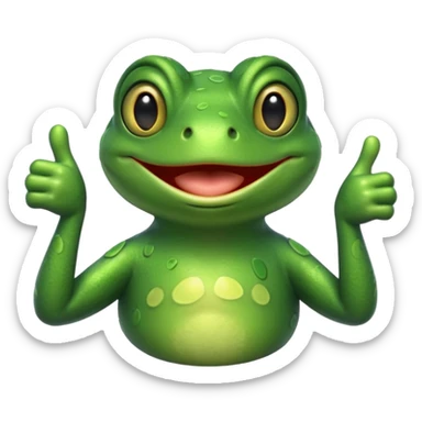 Frog winking with thumbs up sticker