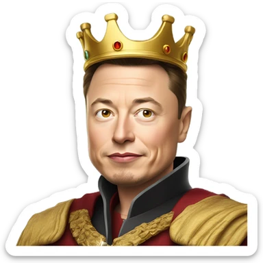 Elon musk as king sticker