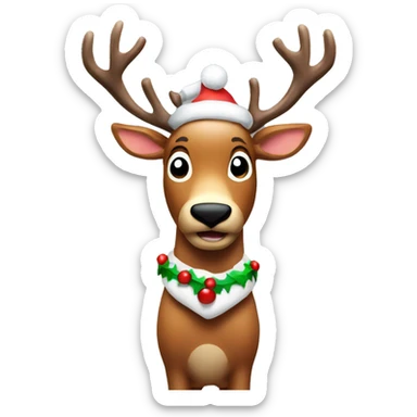 christmas raindeer with lights sticker