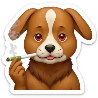 Dog smoking weed sticker