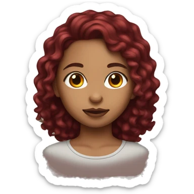 lightskin girl with dark red wavy hair sticker