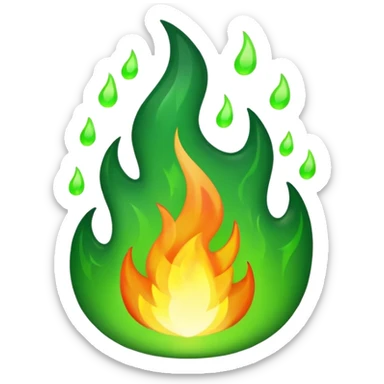 green fire sticker