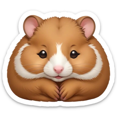 Meme-Worthy Cute Sleeping Brown Hamster Portrait Emoji, Head resting peacefully with a contented smile, showcasing a delightfully compact build and a luxuriously soft rich brown fur, eyes shut in a serene nap, Simplified yet hilariously adorable features, highly detailed, glowing with a soft, drowsy light, high shine, relaxed and utterly lovable, stylized with an air of playful laziness, bright and heartwarming, soft glowing outline, capturing the essence of a comically sleepy hamster, so meme-worthy it feels like it could instantly become the next viral sensation of adorable slumber! sticker