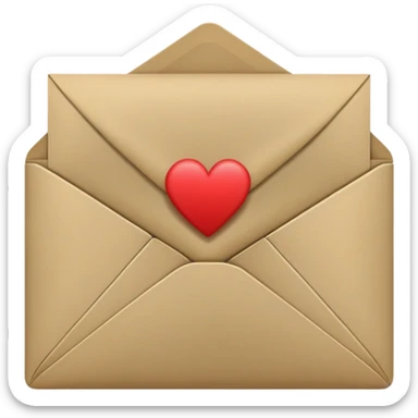 envelope with letter and heart  khaki  sticker