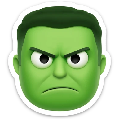Angry Emoji face and Color as Green sticker