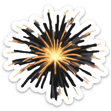 Black fireworks sticker