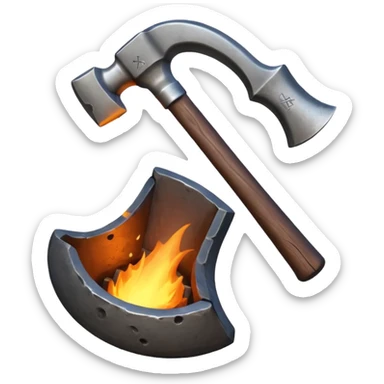axe forging sticker