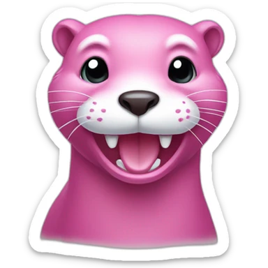 pink otter grimacing sticker