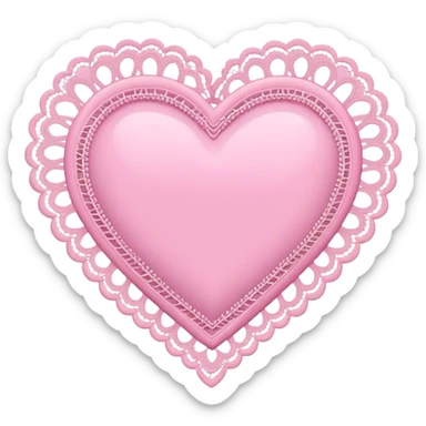 Pink heart with lace trim sticker
