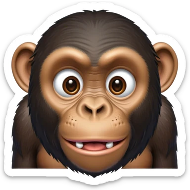 Shocked chimpanzee sticker