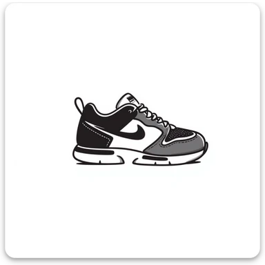 a sneaker, hand drawn doodle style sticker