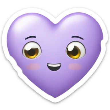 light violet heart with clouds sticker