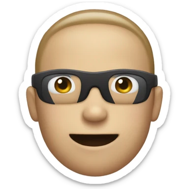 human emoji with both their hands up, like the police is asking them to, with a neutral face sticker