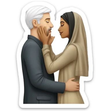 White man kissing arab girl sticker