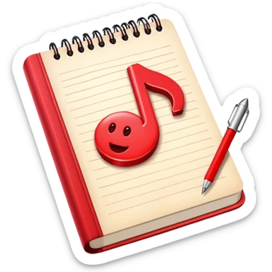 Aesthetic light red note journal book sticker