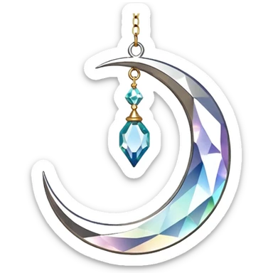 Hanging crystal crescent moon suncatcher  sticker