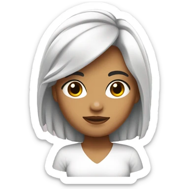 Chica blanca con pelo negro con fleco sticker