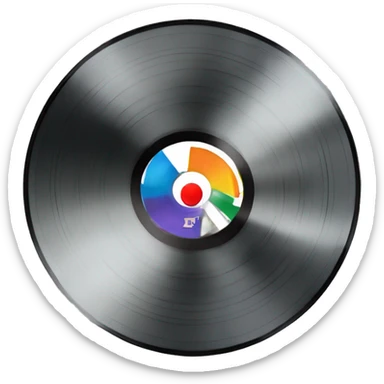 Vinyl record with letters T and V sticker