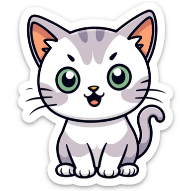 Cat scared sticker