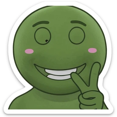 a smiling emoji with the peace sign sticker