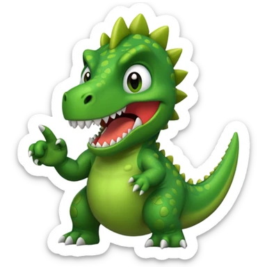 Dino flipping off sticker