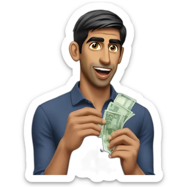 Rishi sunak eating £10 notes sticker
