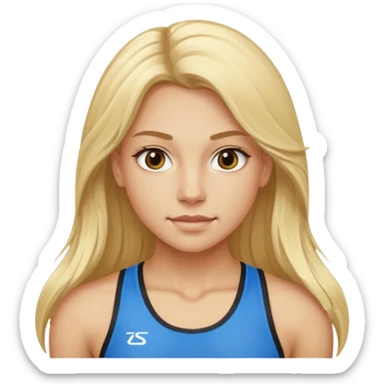 blonde long haired female athlete sticker
