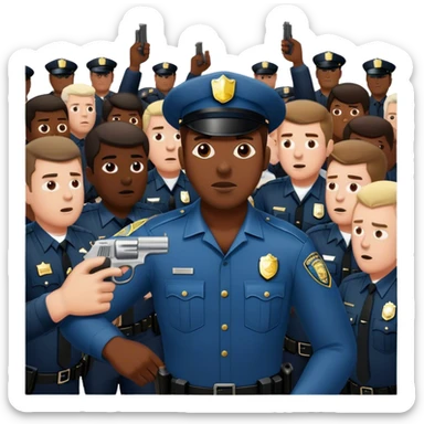 one white cop shooting at one black man in a crowd of white men sticker