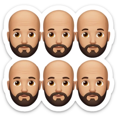 bald man with a beard and tattoo, different facial expression sticker