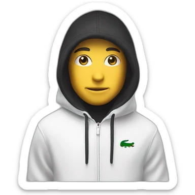 Lacoste tênis black bob with white lacoste hoodie sticker