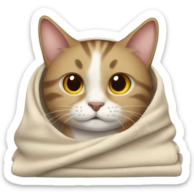 Cat with blanket sticker
