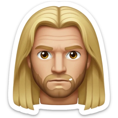 Triple H with hazel eyes, long blonde hair sticker