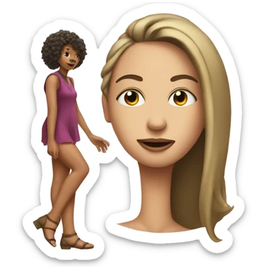 a women have a giant nose with leg sticker