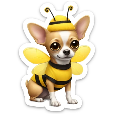 chihuahua wearing a bee costume sticker